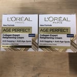 L'Oreal Paris AGE PERFECT NIGHT CREAM X 2 AGE 50+ .Free Postage And Packaging