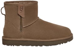 UGG Women's Classic Mini Bailey Zip Fashion Boot, Hickory, 8 UK