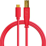 DJ Techtools Chroma Cable USB-C red, Câble USB 2.0 de haute qualité (contacts USB dorés, noyau en ferrite, longueur 1,5m, câble adaptateur, attache velcro intégrée), Rouge