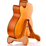 N/D Miwayer Support de guitare en bambou véritable avec cadre en A, pliable, universel, avec protection en cuir souple, antidérapant, portable, pour guitare acoustique, classique, électrique, basse