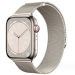 Milanese loop rem För apple Watch band 44mm 40mm 45mm 49mm 41mm 38mm 42mm 44mm Armband iwatch Series 9 3 6 5 SE 7 8 Ultra 2 starlight - starlight starlight 38mm/40mm/41mm