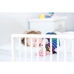 NIDALYS Barrière de lit Enfant - Bois naturel - 122 cm - Coloris Blanc - s’adapte à tous les lits standards