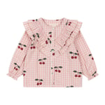 Konges Sløjd Kim Frill Blouse Gots - Cherry Check | Rosa | 2 years