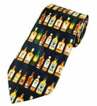 THE TIE STUDIO - SCOTTISH WHISKY Bottle Pattern on Black Men's Novelty Tie 