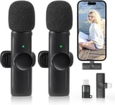 Microphone Lavalier Sans Fil,Mini Microphone Compatible Avec Iphone Ipad,Microphone Téléphone Portable L'Enregistrement Vidéo,Microphone À Pince Pour Youtube/Streaming/Vlog/Twitch/Facebook Live