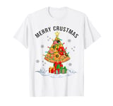 Funny Pizza on Earth Christmas Tree Merry Crust-mas Pizzamas T-Shirt