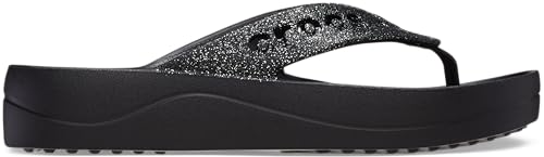 Crocs Femme Baya Plateforme Flip Sandale cale, Noir, 41 EU