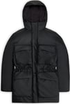 Rains Unisex Askim Long Insulated Cargo Jacket W3T4 Black, XL