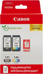 Canon Ink & Paper Multipack - PG-545/CL-546 Genuine Printer Ink Cartridges 2 Pac