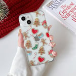 ZTOFERA Coque de Noël Clair pour iPhone 14 Plus, Housse Transparente avec Motif Noël Mignon pour Fille Femme, Coque Arrière Souple Silicone TPU Antichoc Étui de Protection, Bonhomme de Pain d'épices