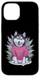 iPhone 14 Husky with lilac Case