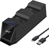 Chargeur De Manette Ps4, Station De Charge Pour Manette Ps4 Avec Câble De Charge Usb Pour Playstation4/Ps4/Ps4 Slim/Ps4 Pro, Charge Rapide 1.8h