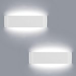 Lightess 2pcs Applique Murale Intérieure 16W 6000K Applique Murale LED Lampe Murale Chambre Blanc Froid Luminaire Mural Interieur Up Down Aluminium Pour Porche Couloir Cour Chambre Salon