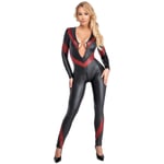 Cottelli PARTY Svart og Rød Catsuit - Svart - XL