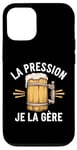 Coque pour iPhone 12/12 Pro La Pression, Je La Gère Humour Bière Apéro Alcool Drôle