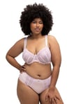 Ulla Popken Wire-Bra, Lace, Shell Shape Soutien-Gorge, Pouces Semi-Transparentes, blasses Rosa, 105E Femme