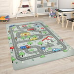 Tapis Chambre Enfant Tapis De Jeux Tapis Bébé Tapis Enfant Route Tapis De Jeux Gris, 155x230 cm - Paco Home