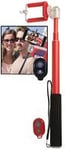 Vivitar Red Coloured Selfie Stick with Bluetooth Enabled Remote and Comfortable Grip, Extendable up to 40", Compatible for iPhone, Samsung and other iOS and Android Smartphones