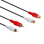 RCA Stereo Audio Extension Cable,Gold-Plated 2x RCA Male to 2x RCA Female (10ft/3m)