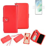 Wallet Mobile phone cover Samsung Galaxy S21 FE Exynos Phone protective Case red