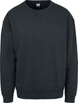 Urban Classics Men's Oversized Open Edge Crew Jumper, Black (Black 00007), XXXX-Large