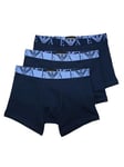 Emporio Armani Men's 3-Pack Bold Monogram Boxer Shorts, Marine/Marine/Marine, XL (Pack of 3)