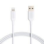 Amazon Basics Câble USB-A vers Lightning chargeur certifié MFi pour iPhone Blanc 1.8 m Lot de 2