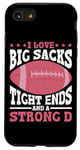 Coque pour iPhone SE (2020) / 7 / 8 I Love Big Sacks Tight Ends And A Strong D -