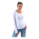 Only Onllive Love Life L/s Oneck Top Noos JRS T-Shirt, Blanc, XS Femme