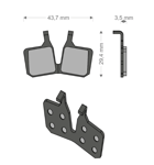 BRENTA Set 4 Pastilles Cyclisme Organique Pour Magura MT5-MT7