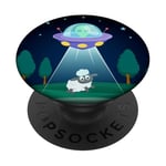 Ufo Pop Mount Socket Sheep Abducted by Aliens PopSockets PopGrip: Swappable Grip for Phones & Tablets PopSockets Adhesive PopGrip