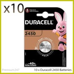 10 x Duracell CR2450 3V Lithium Coin Cell Battery 2450 DL2450 K2450L LONGEST EXP