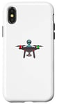 Coque pour iPhone X/XS Design drôle de pilote de drone extraterrestre OVNI.