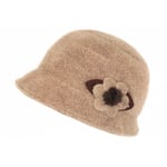 Chapeau Femme Beige en Laine Mode Hiver Chaud Beret Cloche Chacy-Taille unique