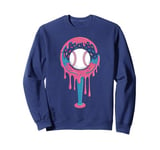 Baseball Home Plate Drip Ice Cream Sprinkles, Baseball Bat Sweatshirt