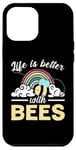 iPhone 12 Pro Max Life Is Better With Bees Rainbow Case