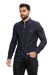 Gant Mens Regular Fit Shirt - Black Cotton - Size Medium