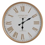 BigBuy Home Wall Clock Natural White Iron 60 x 60 x 6 cm