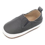 Dotty Fish Mixte bébé Chaussures en Cuir pour Bébé, Baskets Unisexes Chaussure de première randonnée, Gris Foncé, 21 EU