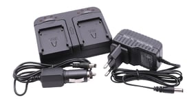 vhbw Chargeur double compatible avec Canon ES-300V, ES-4000, ES-410V, ES-420V, ES-420V Hi8 caméra caméscope action-cam - Station, témoin de charge