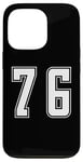 Coque pour iPhone 13 Pro Blanc Numéro 76 Équipe Junior Sports Uniforme Numéroté