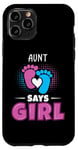 Coque pour iPhone 11 Pro Aunt Says Girl Tenue de révélation du sexe pour bébé