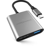 HyperDrive 3-in-1 USB-C Hub 4K HDMI - Grå