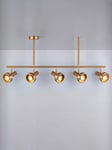 John Lewis Leighton Bar 5 Arm Ceiling Light, Warm Antique Brass