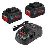 BOSCH MACHINES Pack 2 Batteries ProCORE18V 5,5Ah Professional + Chargeur GAL 1880 CV