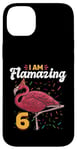 Coque pour iPhone 14 Plus Flamant rose 6e anniversaire – I am Flamazing 6 Years