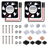 GeeekPi Raspberry Pi 30x30x7mm DC 5V Brushless CPU Ventilateur de refroidissement avec Raspberry Pi radiateur pour Raspberry Pi 3/2 modèle B, Raspberry Pi 4B,3B + & Retroflag NESPI CASE (2 Pack)