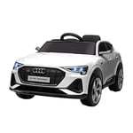 HOMCOM Voiture véhicule électrique Enfant e-tron Sportback S Line 12 V - V. Max. 5 Km/h - Effets sonores, Lumineux - télécommande, Port USB, MP3 - Blanc