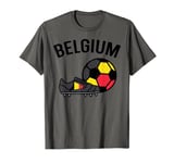 Belgium Flag Soccer Ball Shoes Football Fan Men Women Kids T-Shirt