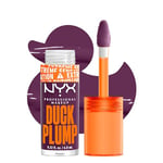 NYX Professional Makeup Laque à Lèvres Repulpante, Couleur Intense, Hautement Pigmentée, Fini Ultra-Brillant, À l'Huile de Gingembre, Vegan, Duck Plump, Teinte : Pure Plum-p